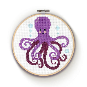 Purple Octopus Cross Stitch Kit (Age 10+)