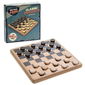 Retro Games - Wooden Draughts Set