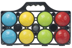Set of 8 Plastic, Water-Filled Boules with Jack