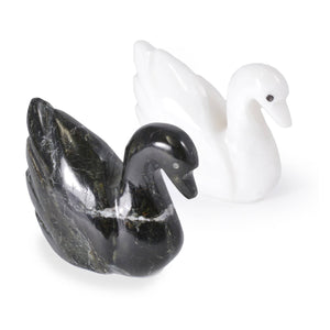 Small Carved Onyx Swan (3")