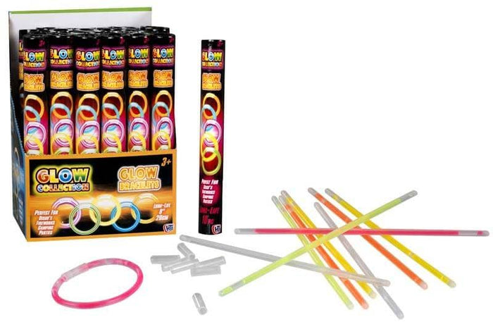 Tube of 10 Assorted Colour Glow Bracelets