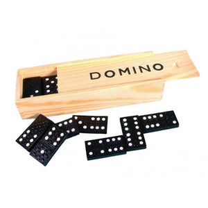 Wooden Dominoes in a Basic Wooden Box